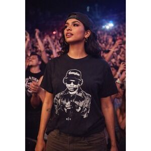 Eazy-E Ruthless Records Compton Graphic T-Shirt Black Medium Hip Hop Streetwear